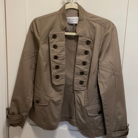 Trina Turk Tan Jacket Coat. Size 8. Women's Fashion - Picture 2 of 16